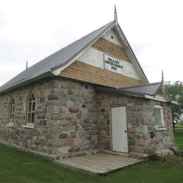 Wallace United Church in the R.M. of Wallace-Woodworth is constructed of field stone.